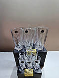 Набір Bohemia Чехія серія Quadro 12 предметів (склянки для води 350 мл 6 шт + чарки для горілки/лікеру/шотів 50 мл -6 шт), фото 2