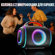 Музична колонка з бездротовим мікрофоном та пультом ZQS8210 Bluetooth, фото 3