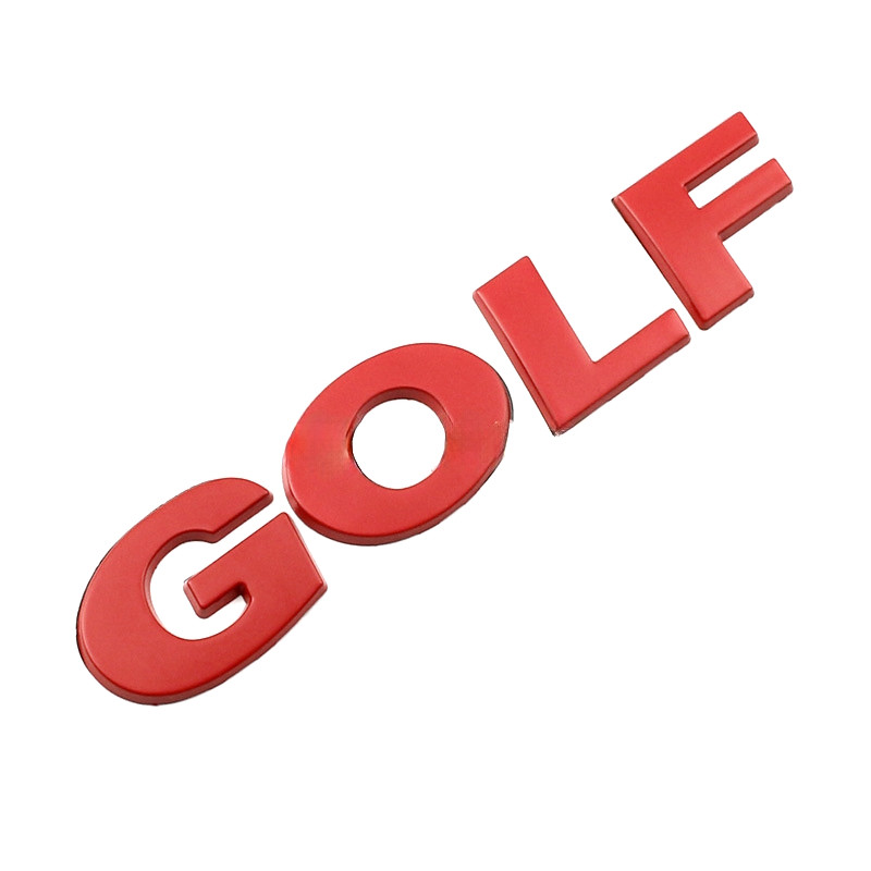 Емблема напис Golf для Volkswagen (2002-2020р) Червона 121x26 мм (на скотчі) 5G9853687 2ZZ, фото 1