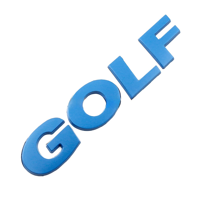 Емблема напис Golf для Volkswagen (2002-2020р) Синя 121x26 мм (на скотчі) 5G9853687 2ZZ, фото 1