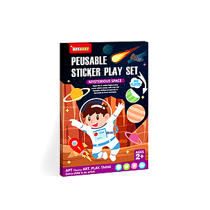 Набір багаторазових наклейок Keybaby із великою сценою для творчості, у кольорі Universe, фото 1