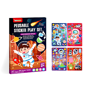 Набір багаторазових наклейок Keybaby із великою сценою для творчості, у кольорі Universe, фото 2
