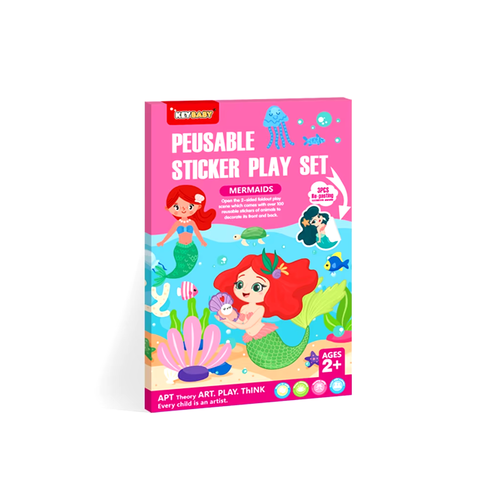 Набір багаторазових наклейок Keybaby із великою сценою для творчості, у кольорі Mermaid