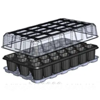 Касета для розсади Парничок 33 комірки.Касета+піддон + прозора коробка,осередок 52х52х65.