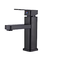 Смеситель для умывальника. Черный матовый.