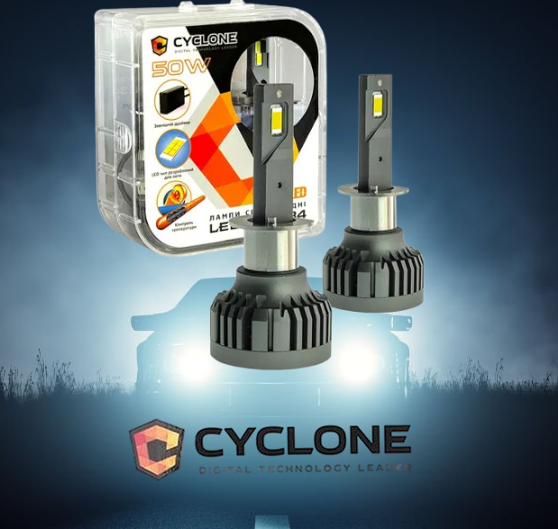 Світлодіодні лампи CYCLONE LED H1 5500 K TYPE 34, фото 1