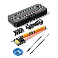 Паяльник Акумуляторний C200S з трьома жалами в кейсі, дисплей, заряджання USB Type-C, 1000 mAh