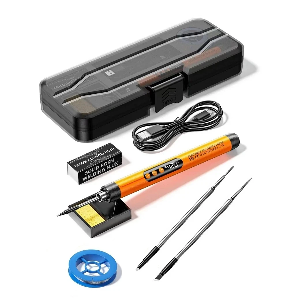 Паяльник Аккумуляторный C200S с тремя жалами в кейсе, дисплей, зарядка ...