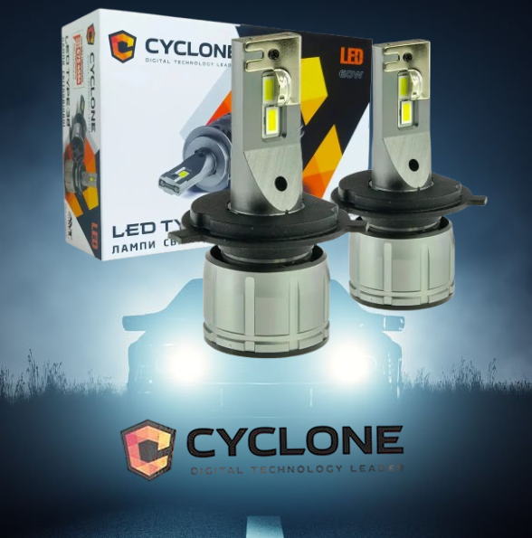 Світлодіодні лампи CYCLONE LED H4 6000 K 14000LM TYPE 38 2 шт. комплект