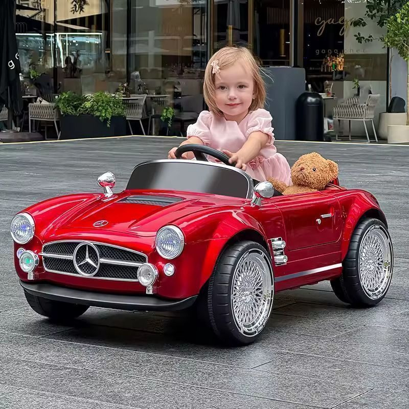 Дитячий електромобіль на акумуляторі Mercedes M 6040 з пультом р/к у стилі ретро для дітей 3-8 років Червоний