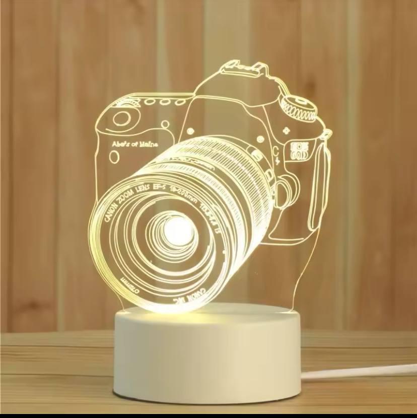 Настільний світильник нічник у 3D у формі Фотоапарату, 3D дитяча лампа-нічник світильник