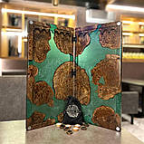 Нарди ручної роботи з натурального дерева та епоксидної смоли 60*60 см, фото 2