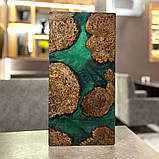 Нарди ручної роботи з натурального дерева та епоксидної смоли 60*60 см, фото 4