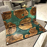 Нарди ручної роботи з натурального дерева та епоксидної смоли 60*60 см, фото 8