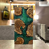 Нарди ручної роботи з натурального дерева та епоксидної смоли 60*60 см, фото 3