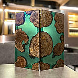 Нарди ручної роботи з натурального дерева та епоксидної смоли 60*60 см, фото 5