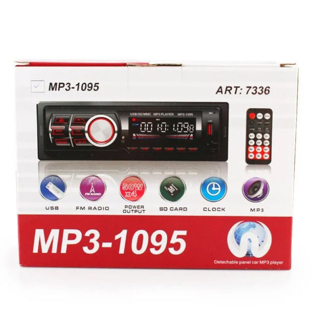 Автомагнітола MP3 1095/7336 BT ISO зі знімною панеллю 1DIN 4х50Вт