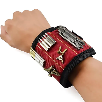 Магнітний браслет для гвинтів і шурупів Magnetic Wristband, червоний, 15 х 9 см (KG-12487)