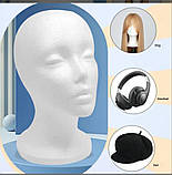 Біла жіноча голова манекен із пінопласту Б/В РОЗПРОДАЖ, фото 4