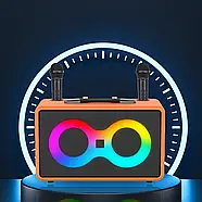 Музична колонка з двома бездротовими мікрофонами SP-240924-2 RGB Bluetooth, фото 8