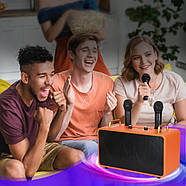 Музична колонка з двома бездротовими мікрофонами SP-240924-2 RGB Bluetooth, фото 2