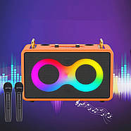 Музична колонка з двома бездротовими мікрофонами SP-240924-2 RGB Bluetooth, фото 7