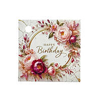 Бірка "Happy birthday Квіти" 50х50