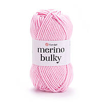 Yarnart MERINO BULKY (Мерино Булки) № 217 ніжно-рожевий (Пряжа напіввовняна, нитки для в'язання)