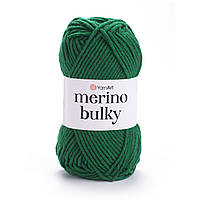 Yarnart MERINO BULKY (Мерино Булки) № 338 зелений (Пряжа напіввовняна, нитки для в'язання)