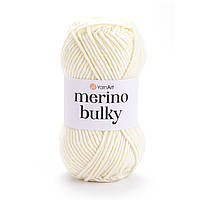 Yarnart MERINO BULKY (Мерино Булки) № 502 молочний (Пряжа напіввовняна, нитки для в'язання)