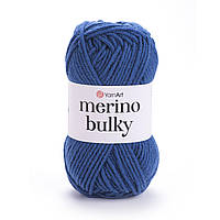 Yarnart MERINO BULKY (Мерино Булки) № 551 синій (Пряжа напіввовняна, нитки для в'язання)