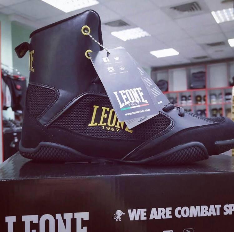 Боксерки взуття для боксу єдиноборств спорту тренувань Leone Premium Black 40 чоловічі чорні кросівки