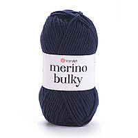 Yarnart MERINO BULKY (Мерино Булки) № 583 темно-синій (Пряжа напіввовняна, нитки для в'язання)
