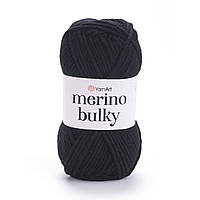 Yarnart MERINO BULKY (Мерино Булки) № 585 чорний (Пряжа напіввовняна, нитки для в'язання)