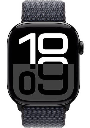 Apple Watch Series 10 GPS 46mm Jet Black Aluminum Case with Ink Sport Loop MWWR3, фото 1