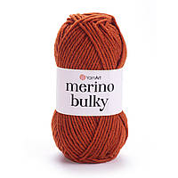 Yarnart MERINO BULKY (Мерино Булки) № 3027 теракотовий (Пряжа напіввовняна, нитки для в'язання)