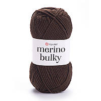Yarnart MERINO BULKY (Мерино Булки) № 3067 коричневий (Пряжа напіввовняна, нитки для в'язання)