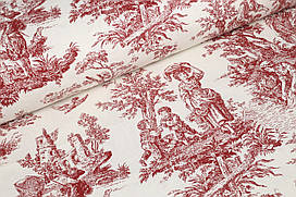 Ранфорс 240 см Туаль бордовий на молочному