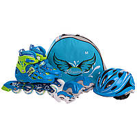 Роликові ковзани розсувні дитячі із захистом і шоломом у комплекті Banwei Pro (31-34) (PL, пластик, метал,