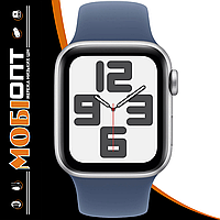 Apple Watch SE 2 2024 GPS 44mm Silver Aluminium Case with Denim Sport Band S/M MXEQ3