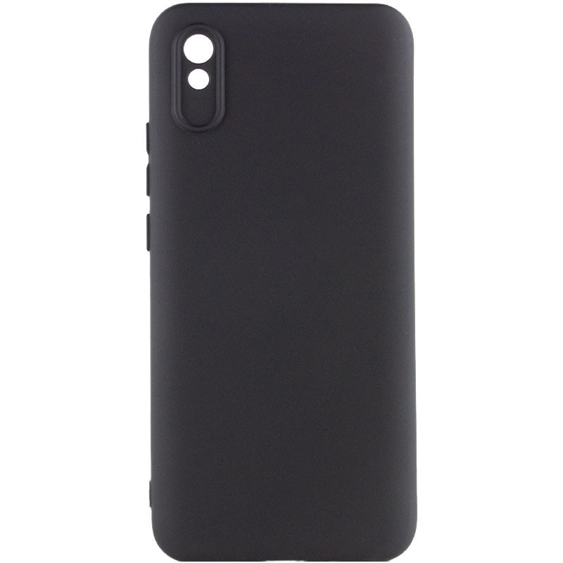Чохол GETMAN Liquid Silk Full Camera для Xiaomi Redmi 9A | TPU + Мікрофібра Чорний / Black, фото 1