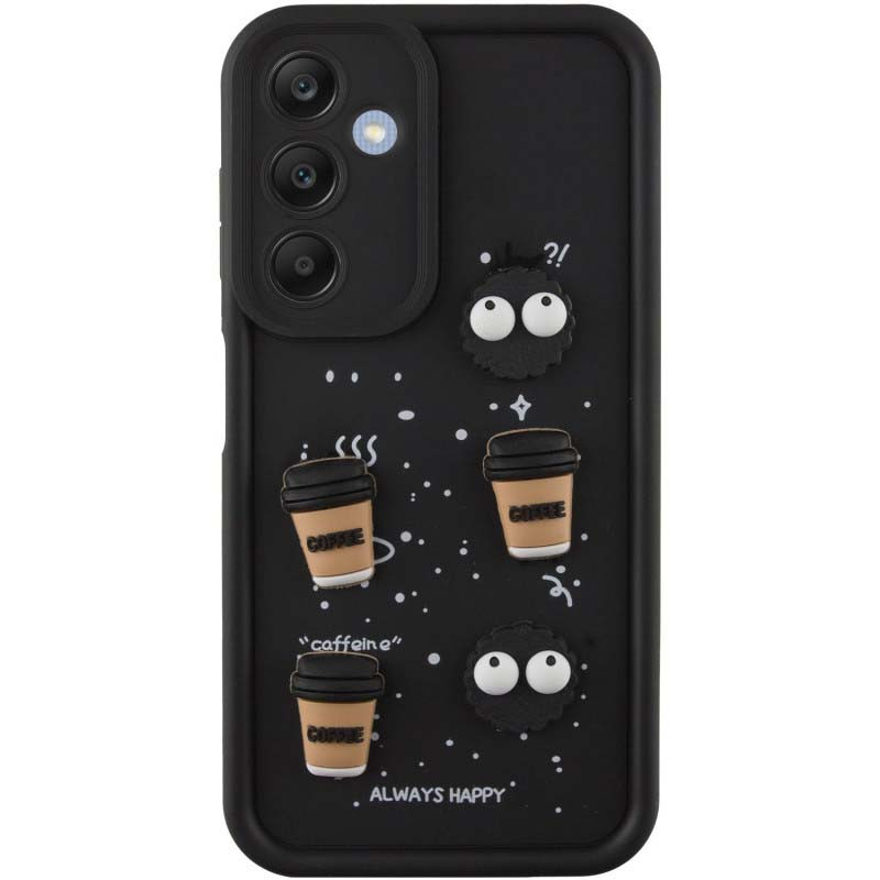 Силіконовий чохол Toys Case для Samsung Galaxy A36 5G | з мультяшним дизайном Black / Always Happy
