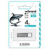 Флеш-накопичувач Wibrand USB 2.0 Shark 4Gb Silver (WI2.0/SH4U4S), фото 3