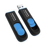 Flash A-DATA USB 3.2 UV 128 256Gb Black/Blue (AUV128-256G-RBE), фото 3