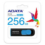 Flash A-DATA USB 3.2 UV 128 256Gb Black/Blue (AUV128-256G-RBE), фото 5