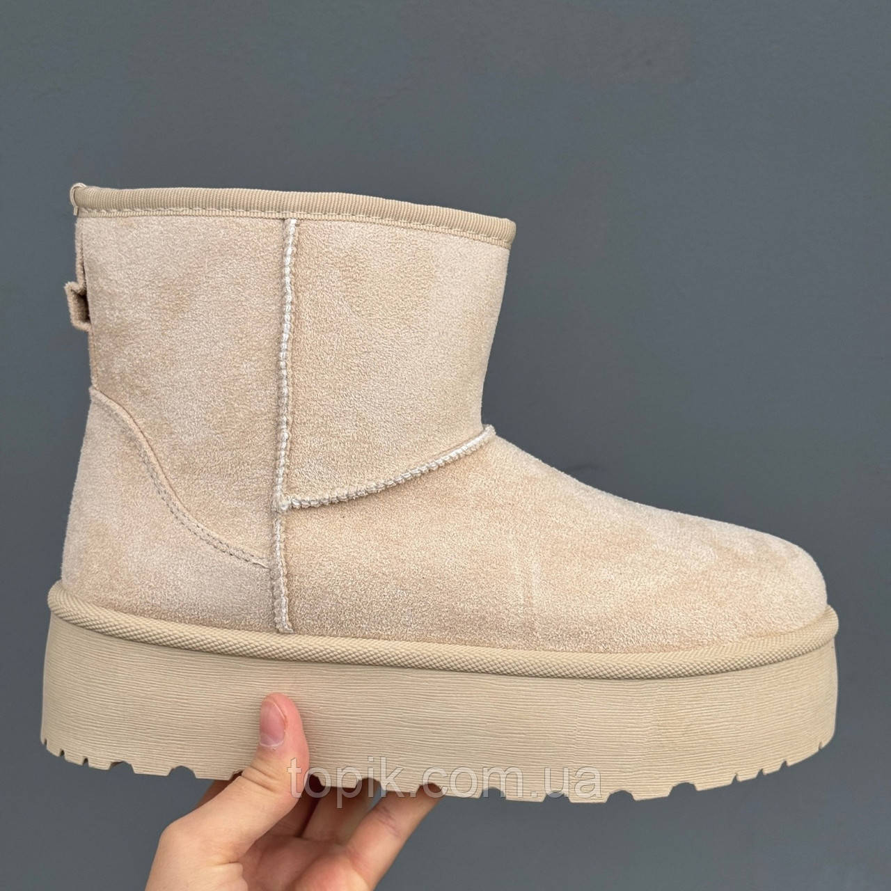 Жіночі уггі на платформі бежеві уги на високій підошві Женские угги на платформе бежевые уги на высокой подошве (Код: 3531)