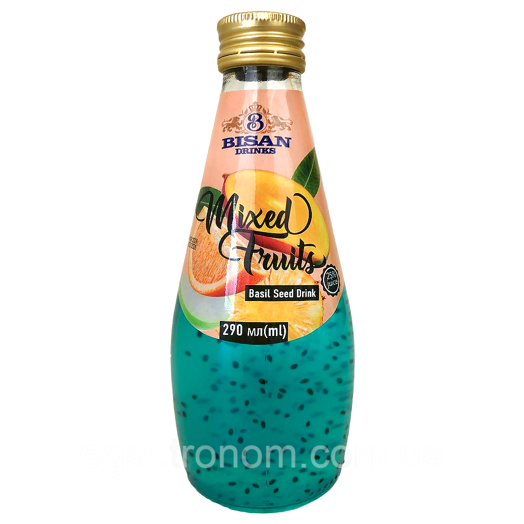 Напій фруктовий з насінням базиліка Бісан Bisan mixed fruit 290ml c/б 24шт/ящ (Код: 00-00017152)