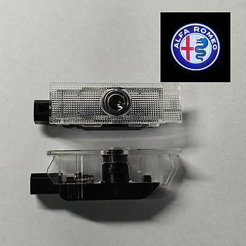 Світлодіодне штатне підсвічування на двері автомобіля з логотипом Alfa Romeo