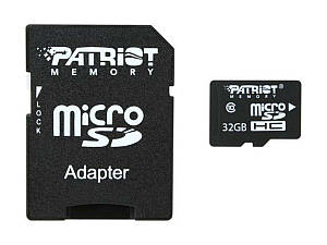 MicroSDHC (UHS-1) Patriot LX Series 32Gb class 10 (adapter SD) (PSF32GMCSDHC10)