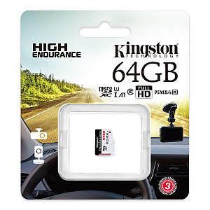 Карта пам'яті microSDXC (UHS-1 U1) Kingston Endurance 64Gb class 10 А1 (R95MB/s, W30MB/s) (SDCE/64GB)
